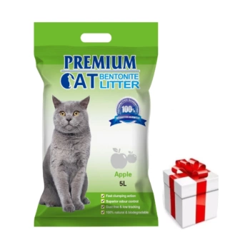 Premium Cat Clumping Bentonite Litter - Apple για γάτες 5L + ΈΚΠΛΗΞΗ ΓΙΑ ΤΗ ΓΆΤΑ