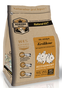 KORONA NATURY Natural-Vit τροφή για κουνέλια junior 750g
