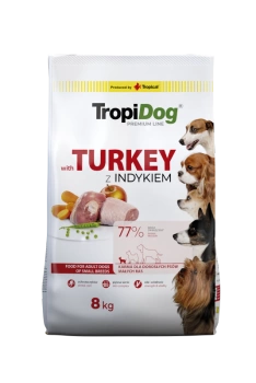 Tropidog Premium Ενηλίκων μικρών φυλών με γαλοπούλα και ρύζι 8kg