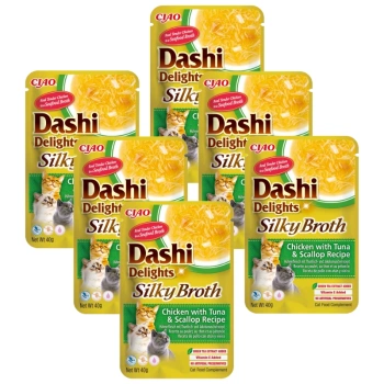 INABA Dashi Delights Μεταξένιος ζωμός κοτόπουλου με τόνο & χτένι Συνταγή 6x40g