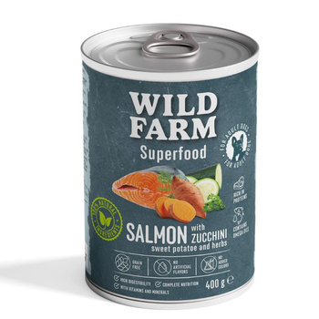 Wild Farm Superfood Salmon 400g τροφή για σκύλους χωρίς σιτηρά