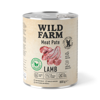 WILD FARM Πατέ Αρνιού 800g τροφή για σκύλους χωρίς γλουτένη