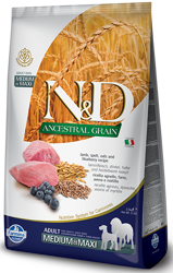 Farmina N&D Ancestral Grain Canine Adult Medium&Maxi Lamb&Blueberry 12kg