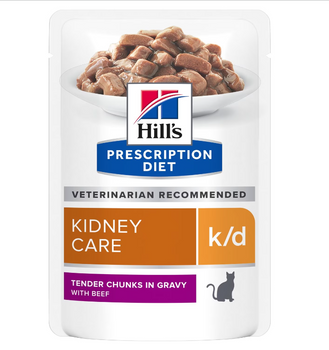 HILL'S PD Prescription Diet Feline k/d Kidney Care Beef 24x85g - φακελάκι
