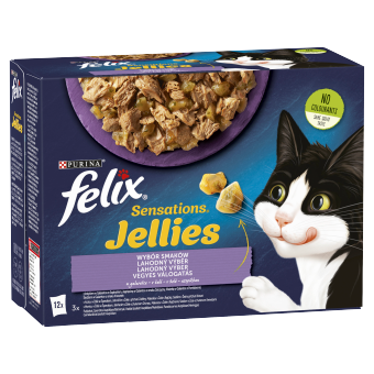 FELIX Sensation Jellies Cat Food επιλογή γεύσεων σε ζελέ 12x85g