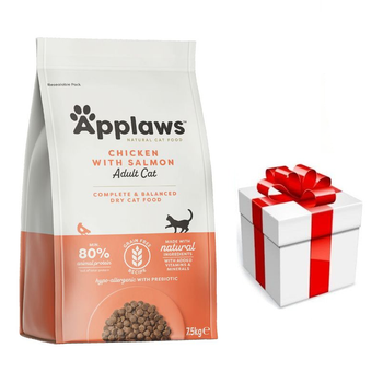 Applaws Adult Κοτόπουλο με έξτρα σολομό ξηρά τροφή για γάτες 7.5kg + ΈΚΠΛΗΞΗ ΓΙΑ ΤΗ ΓΆΤΑ