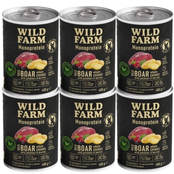 Wild Farm Monoprotein Wild Boar 6x400g υποαλλεργική τροφή για σκύλους
