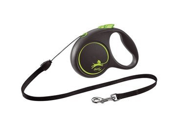 Flexi Leash Μαύρο Design S Tape 5m έως 12kg Πράσινο