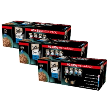 SHEBA Sauce Collection Fish Flavours Sachets 120x85 g - πλήρης υγρή τροφή για ενήλικες γάτες, σε σάλτσα