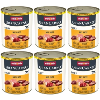 ANIMONDA GranCarno Γεύση για ενήλικες σκύλους: Χοιρινό + Γαλοπούλα 6x800g