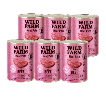 WILD FARM Pate με μοσχάρι 6x400g - τροφή για γάτες χωρίς γλουτένη