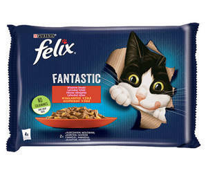 Felix Countryside Flavours in Jell-O με μοσχάρι και κοτόπουλο 4x85g