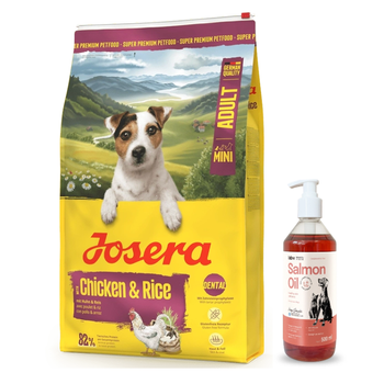Mini Adult Chicken & Rice 10kg + LAB V Salmon Oil για σκύλους και γάτες 500ml
