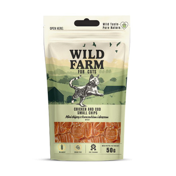 WILD FARM 50g Τσιπς με κοτόπουλο και μπακαλιάρο 50g λιχουδιά για γάτες