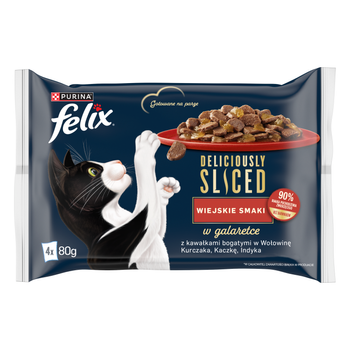FELIX Deliciously Sliced Country Flavours Wet Cat Food 4x80g