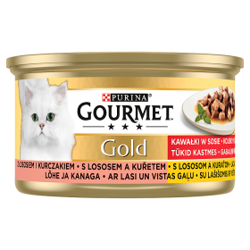 Purina Gourmet Gold Σολομός με κοτόπουλο σε σάλτσα 85g