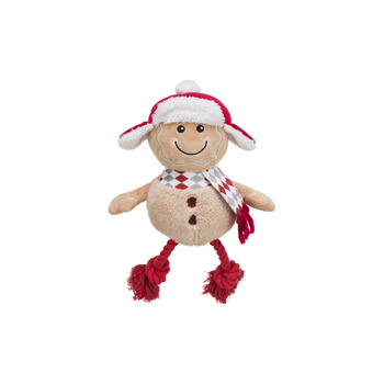 TRIXIE Gingerbread man, παιχνίδι, για σκύλο, πολυεστέρας/βαμβάκι, 34 cm, με ήχο, με σπάγκο