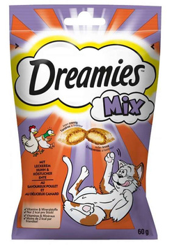 DREAMIES 60g - λιχουδιά για γάτες με νόστιμη πάπια και κοτόπουλο 60g