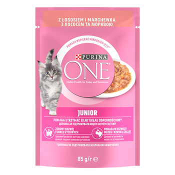 Purina One Junior Kitten Food με σολομό και καρότα 85g