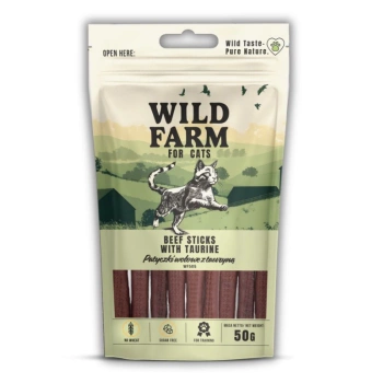 WILD FARM μπιφτέκια βοδινού κρέατος με ταυρίνη 50g λιχουδιές για γάτες