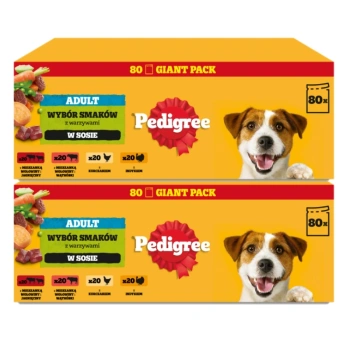 PEDIGREE® Υγρή τροφή για ενήλικες σκύλους, ποικιλία γεύσεων σε σάλτσα, 160 x 100 g