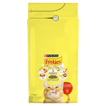 PURINA Friskies Γατοτροφή με βόειο κρέας και κοτόπουλο με λαχανικά 1.7kg
