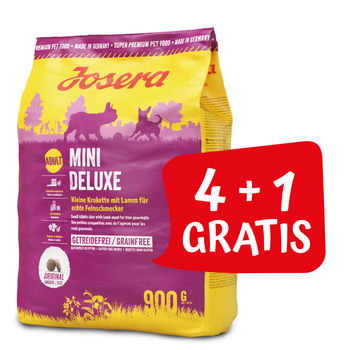 JOSERA Mini Deluxe 4x900g + JOSERA Mini Deluxe 900g GRATIS!