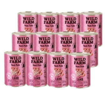 WILD FARM Pate με αρνί 12x400g - τροφή για γάτες χωρίς γλουτένη