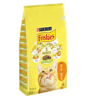 PURINA Friskies Τροφή για γάτες με κοτόπουλο και λαχανικά 10kg