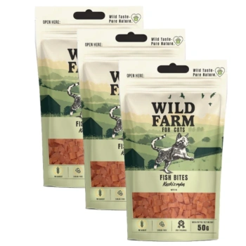 WILD FARM Κομμάτια με ψάρι 3x50g λιχουδιά για γάτες