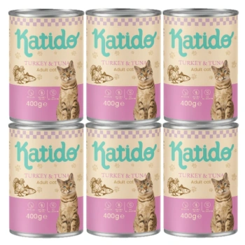 Katido Wet Food για Γάτες Γαλοπούλα και Τόνο 6x400γρ