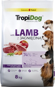 Tropidog Premium Ενηλίκων μικρών φυλών με αρνί και ρύζι 8kg