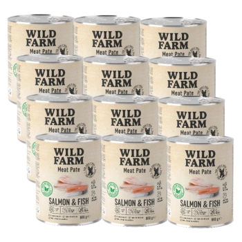 WILD FARM Πατέ Σολομού 12x800g τροφή για σκύλους χωρίς γλουτένη