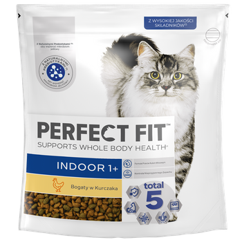 PERFECT FIT (Indoor 1+) 750g ξηρά τροφή πλούσια σε κοτόπουλο για γάτες που ζουν σε εσωτερικούς χώρους