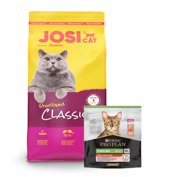 JosiCat Josera Classic αποστειρωμένο 18kg + PRO PLAN Τροφή για γάτες ενηλίκων 400g - τυχαία παράδοση