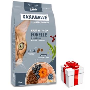 BOSCH Sanabelle Adult Trout 8kg + ΜΙΑ ΈΚΠΛΗΞΗ ΓΙΑ ΤΗ ΓΆΤΑ ΔΩΡΕΆΝ