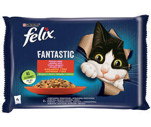 Felix Fantastic Ζελέ από κοτόπουλο & μοσχάρι 4x85g
