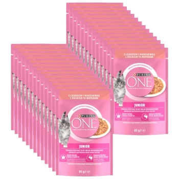 Purina One Junior Kitten Food με σολομό και καρότα 26x85g