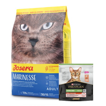Josera Marinesse 10kg + PRO PLAN Τροφή για γάτες ενηλίκων 400g - τυχαία παράδοση