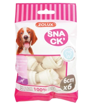 Zolux λευκά δεμένα κόκαλα 6 cm x 6 φυσικές λιχουδιές για σκύλους