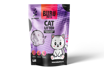 BUBU Pets Σιλικόνη μη-συσσωρευτική άμμος Micro λεβάντα μωβ 3.8l