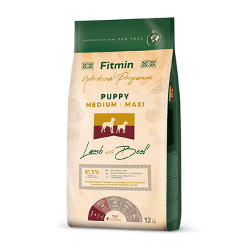 FITMIN Medium Maxi Puppy Lamb&Beef 12kg