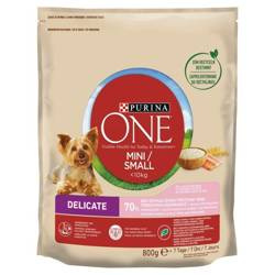 Purina One Mini/Small Delicate Dog Food Σολομός με ρύζι 800g