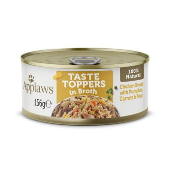 Applaws Taste Toppers Natural Wet Dog Food Κοτόπουλο με Κολοκύθα Καρότα και Αρακάσ σε ζωμό 156g Can