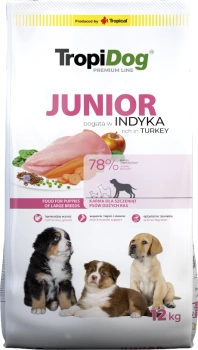 Tropidog Premium Junior γαλοπούλα με ρύζι 12kg