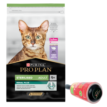 PURINA Pro Plan Cat Αποστειρωμένη γαλοπούλα 10kg + PRO PLAN Κύλινδρος ρούχων