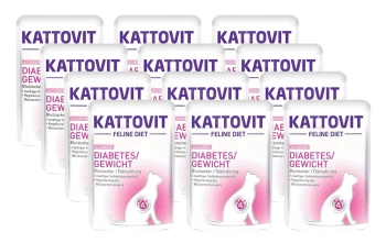 Kattovit Διαβήτης/Σολωμός με τροφή 12x85g φακελάκι