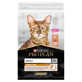 PRO PLAN Adult Derma Care Salmon-rich Dry Cat Food 10kg + PRO PLAN Κύλινδρος ρούχων