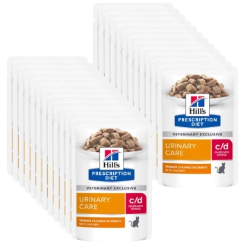 HILL'S PD Prescription Diet Feline c/d Urinary Stress Chicken 24x85g φακελάκι