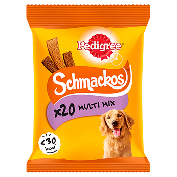 Pedigree Schmackos Adult Dog Snack με μοσχάρι, κοτόπουλο, αρνί και πάπια 172g